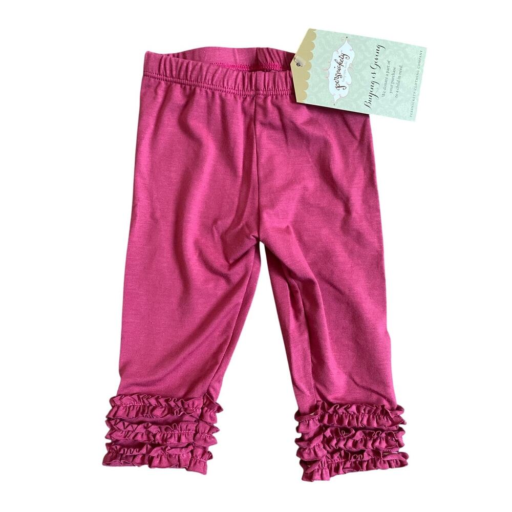 Persnickety Cotton Blend Pink Ruffle Bottom Pants Sz 6-12m NWT Bougie Made in US